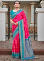 Silk Pink Wedding Wear Weaving Saree